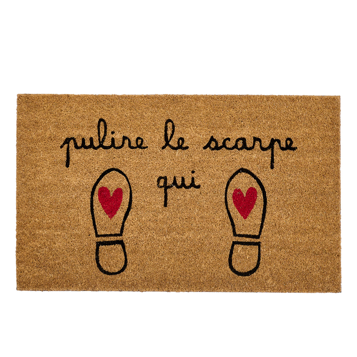 Deurmat met decor 'Pulire le scarpe qui' ('Veeg je schoenen hier') – SIMPLE DAY