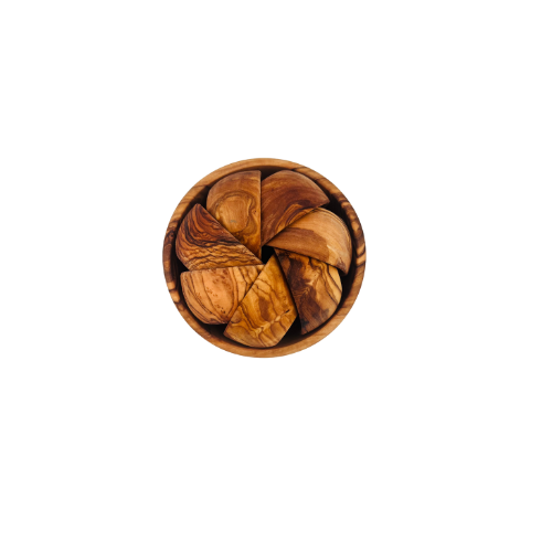 Set van een 1 kommetje en 7 kleine schaaltjes voor dip