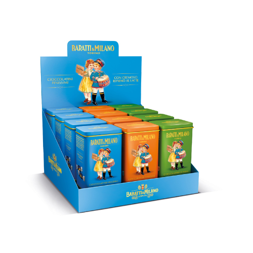 Baratti Milano historische blikjes gevuld met chocolade 50 g