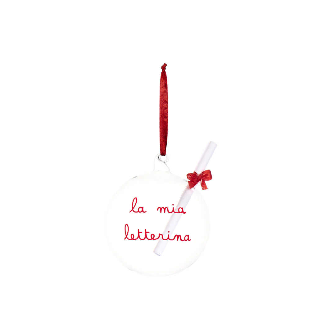 Glazen bal met decor 'La mia letterina' ('Mijn brief aan de Kerstman') - SIMPLE DAY