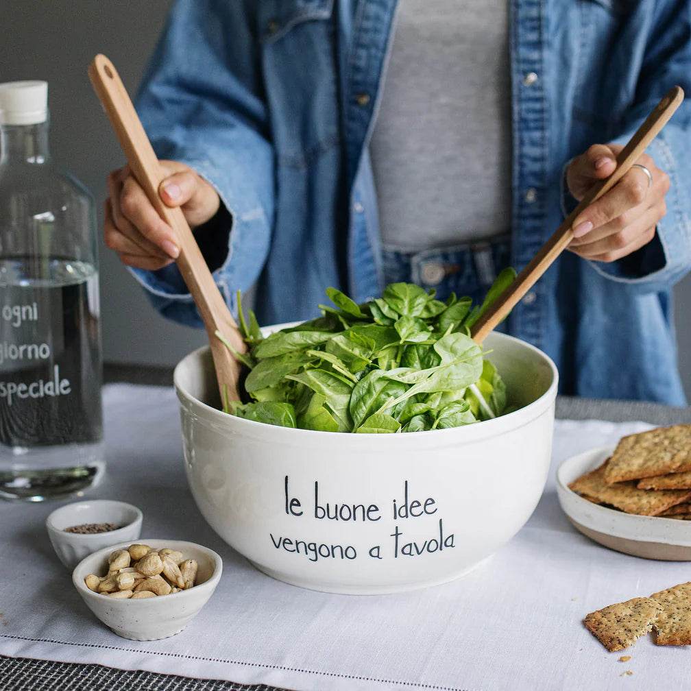 Kom van porselein gres - 'Le buone idee vengono a tavola' ("De beste ideeën ontstaan aan tafel.")